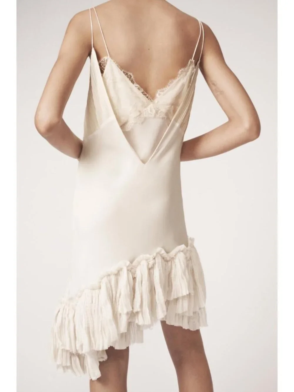 ZARA ASYMMETRIC RUFFLED DRESS - THE ITEM - Picture 3 of 9